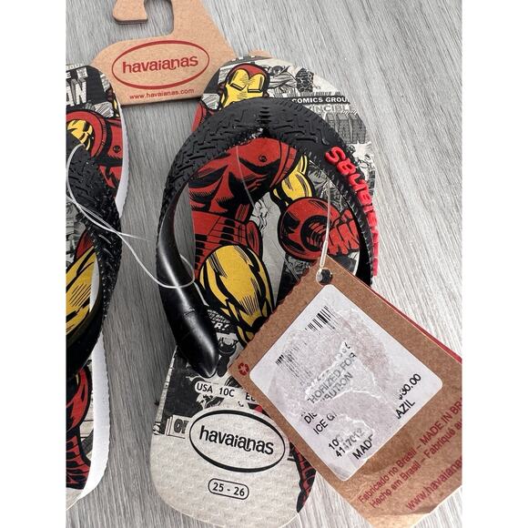 Iron Man - Havaianas & Marvel Comics Size 10 FlipFlops Sandals NWT - Picture 7 of 10